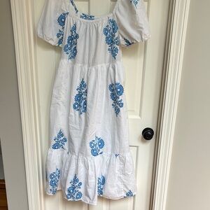 J.Crew blue and white maxi sun dress